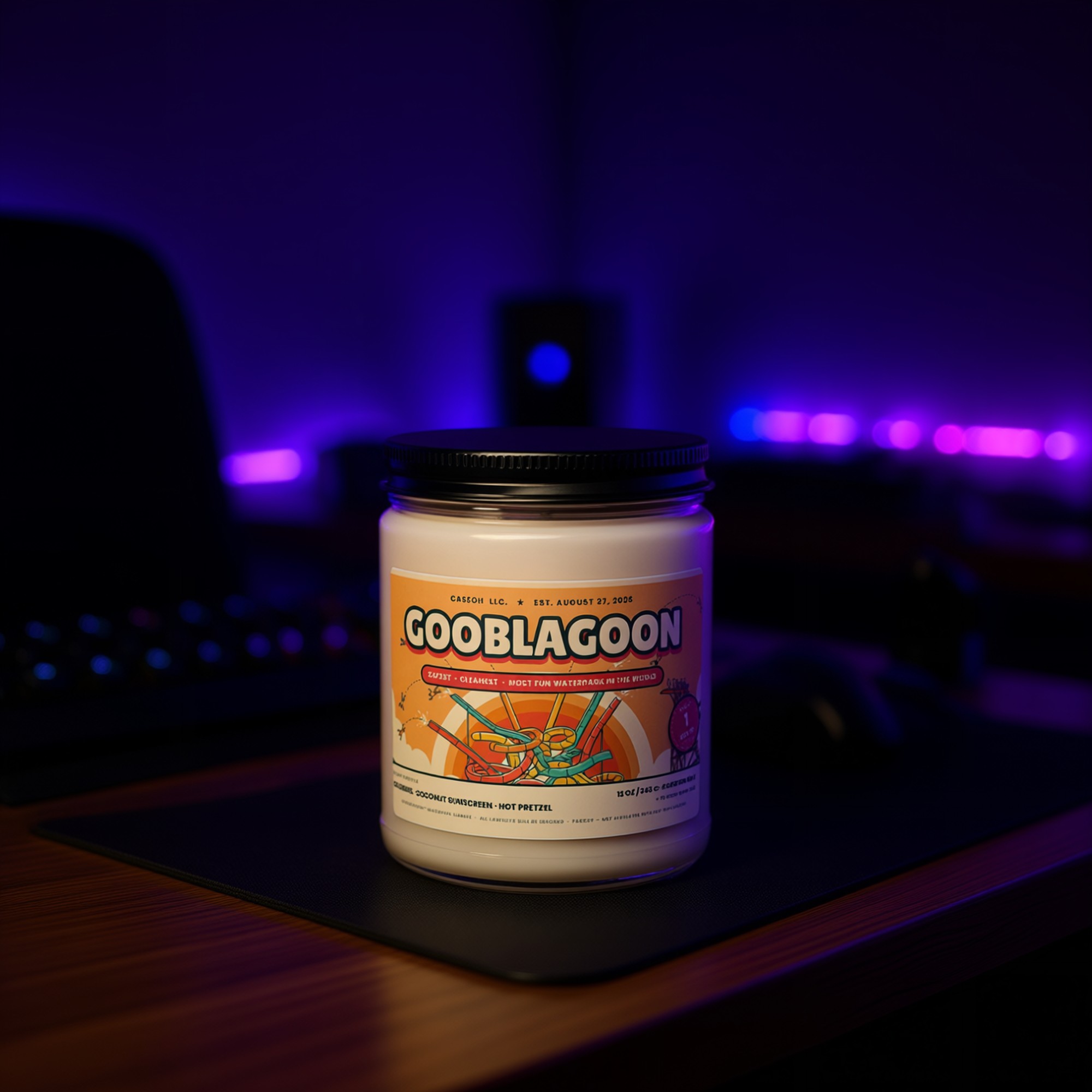 CaseOh Gooblagoon Candle, Funny Waterpark Meme Candle, CaseOh Merch Streamer Gamer Gift, Dorm Room Decor, 12 oz Scented Candle