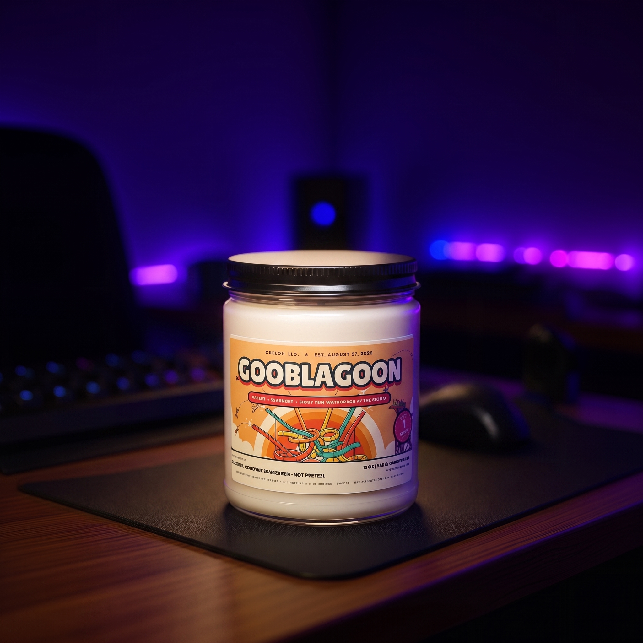 CaseOh Gooblagoon Candle, Funny Waterpark Meme Candle, CaseOh Merch Streamer Gamer Gift, Dorm Room Decor, 12 oz Scented Candle