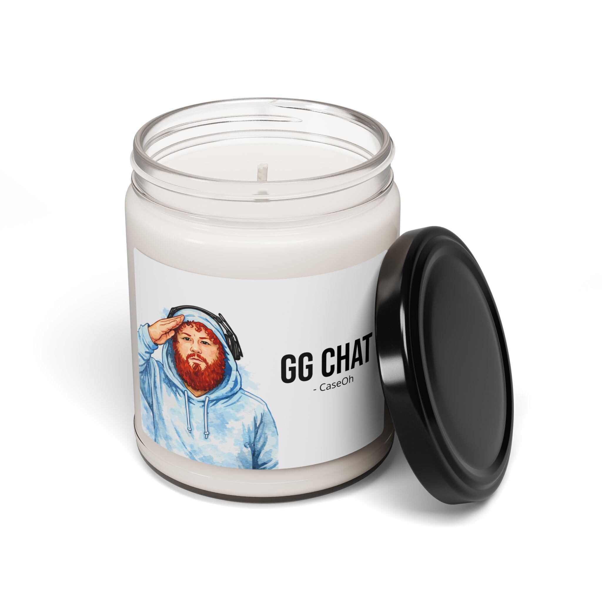 CaseOh GG Chat Candle, Funny CaseOh Merch Meme Candle, Streamer Gamer Gift, Hoesac Tribute, Dorm Room Decor, 12 oz Scented Candle