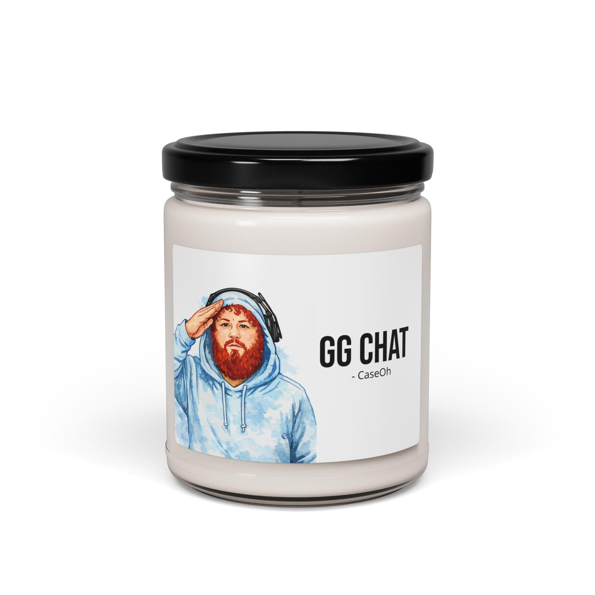 CaseOh GG Chat Candle, Funny CaseOh Merch Meme Candle, Streamer Gamer Gift, Hoesac Tribute, Dorm Room Decor, 12 oz Scented Candle