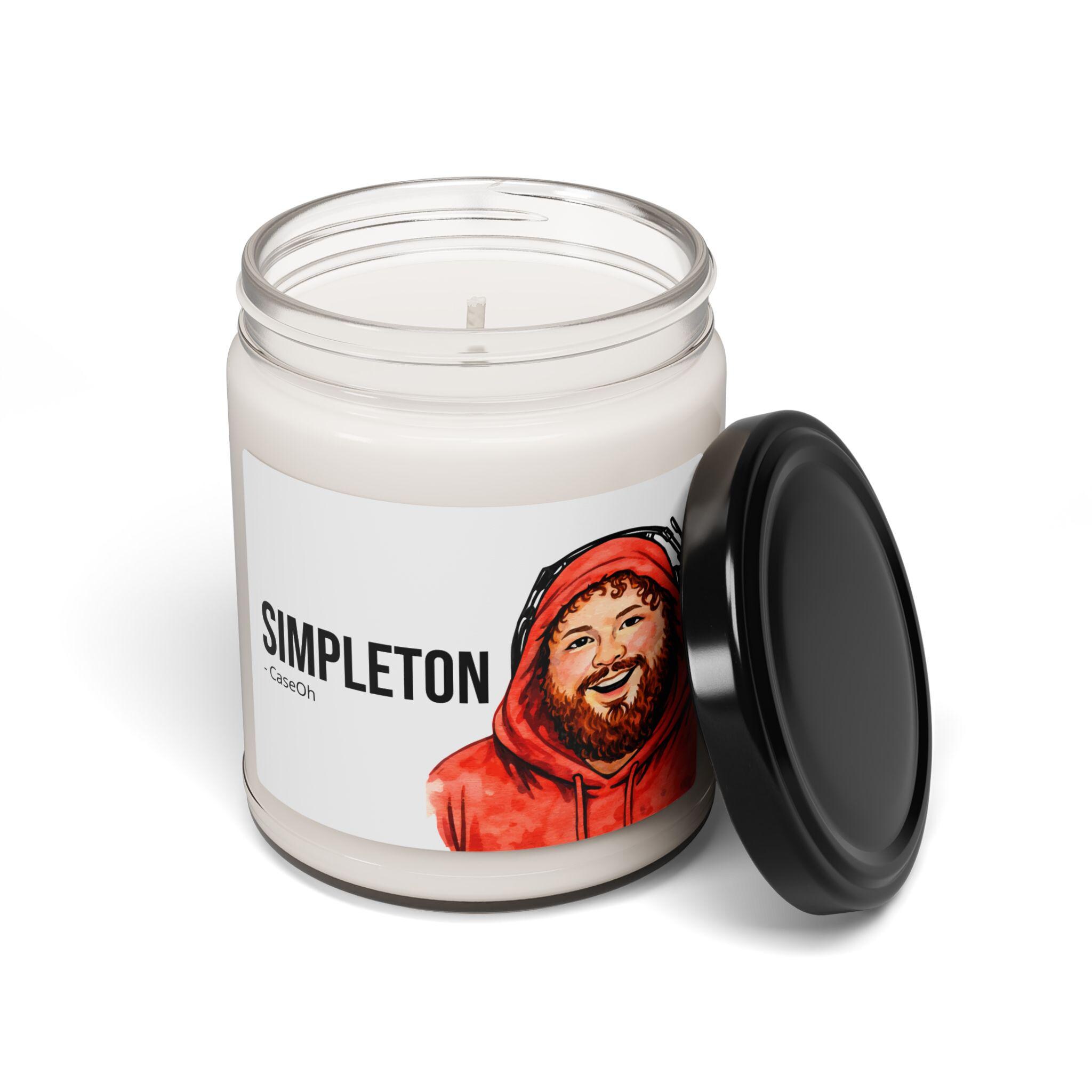 CaseOh Simpleton Candle, Funny CaseOh Meme Candle, Twitch Streamer Gag Gift for Gamers, Dorm Room Decor, 12 oz Scented Candle