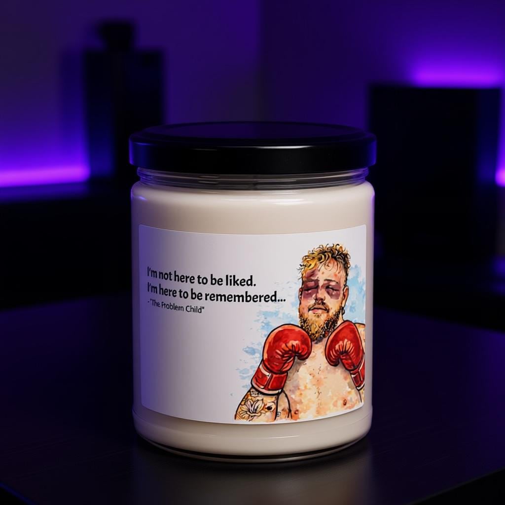 Jake Paul Candle, Problem Child Boxing Meme Candle, Funny Boxing Fan Gift for Him, 12 oz Scented Candle