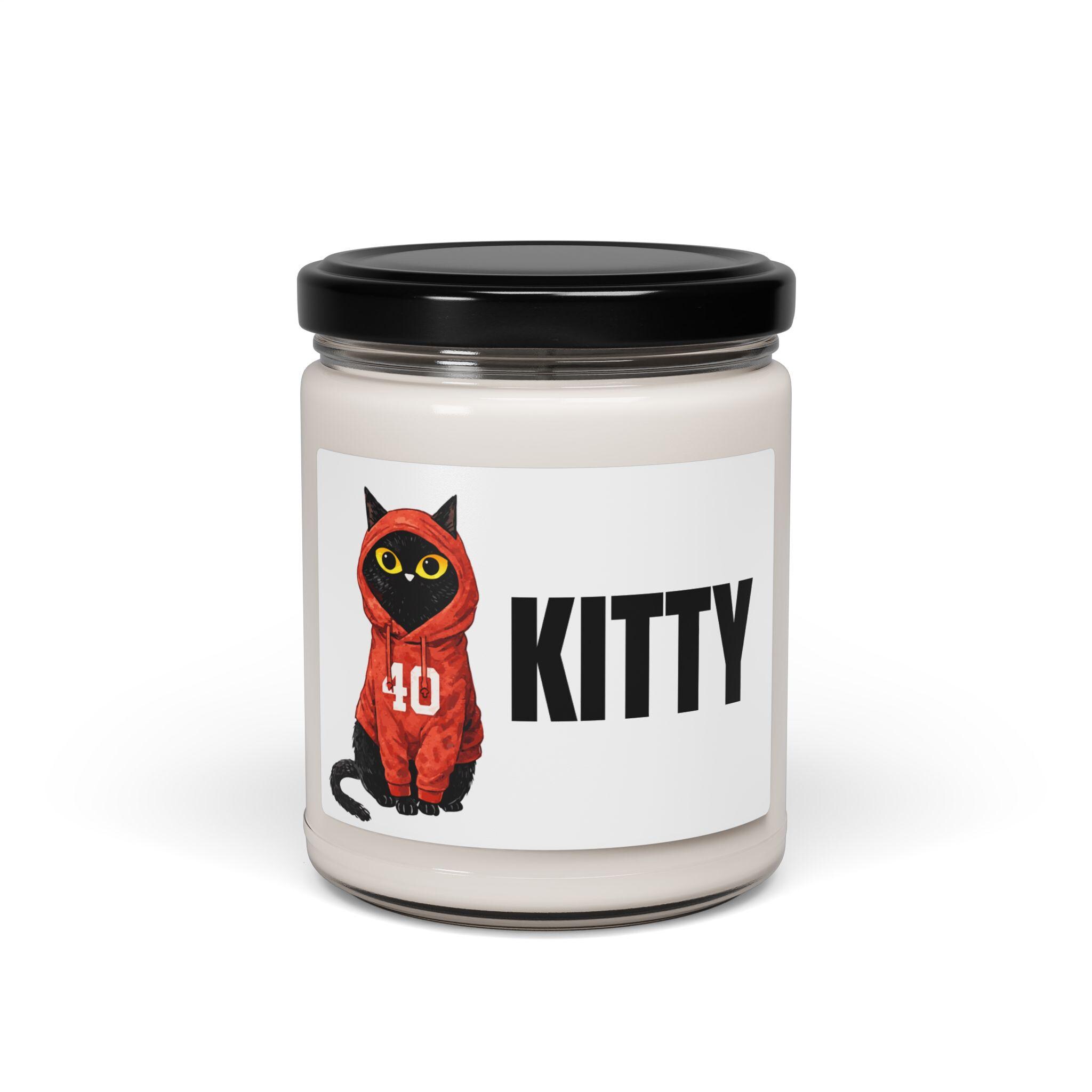 CaseOh Kitty Candle, Black Cat in Hoodie Meme Candle, Funny Cat Lover Gamer Gift, 12 oz Scented Candle